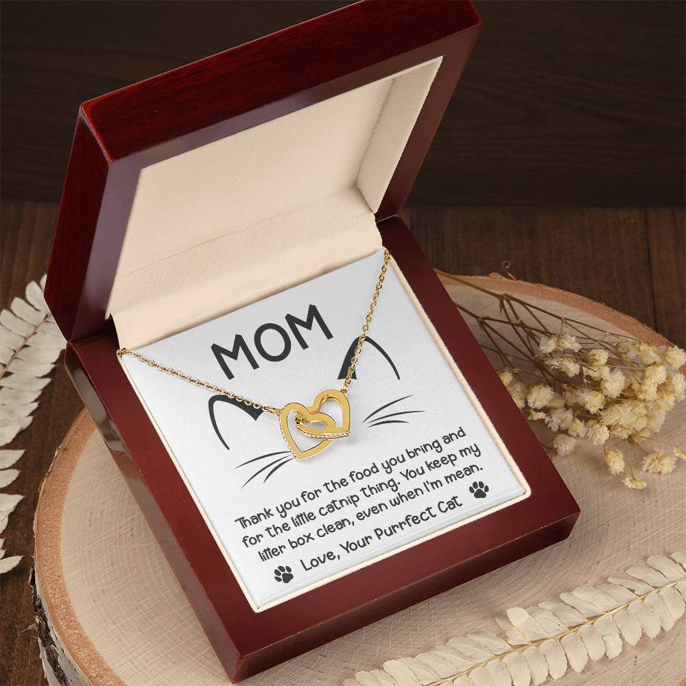 Even When I'm Mean - Interlocking Hearts Necklace For Cat Mom