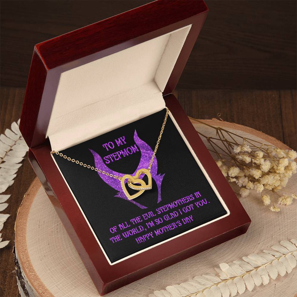 So Glad I Got You - Interlocking Hearts Necklace For Bonus Mom
