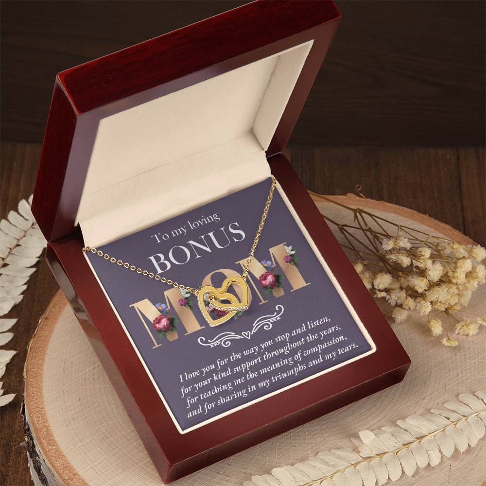 Throughout The Years - Interlocking Hearts Necklace For Bonus Mom