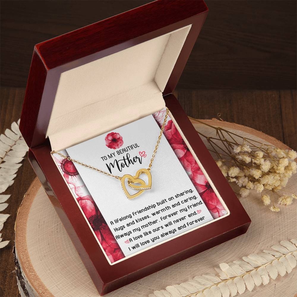 Lifelong Friendship - Interlocking Hearts Necklace For Mom