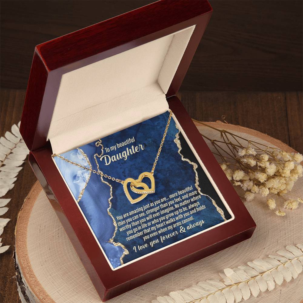 Amazing Just As You Are - Interlocking Hearts Necklace For Daughter