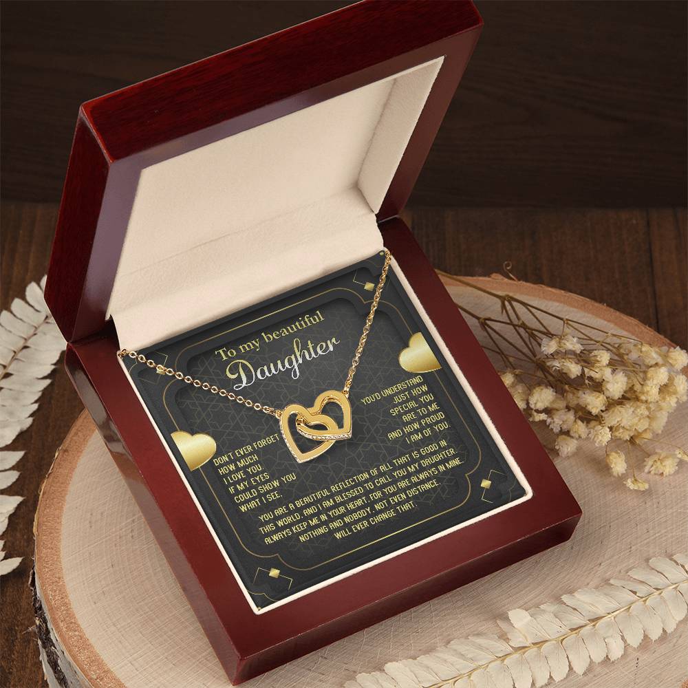 Beautiful Reflection - Interlocking Hearts Necklace For Daughter