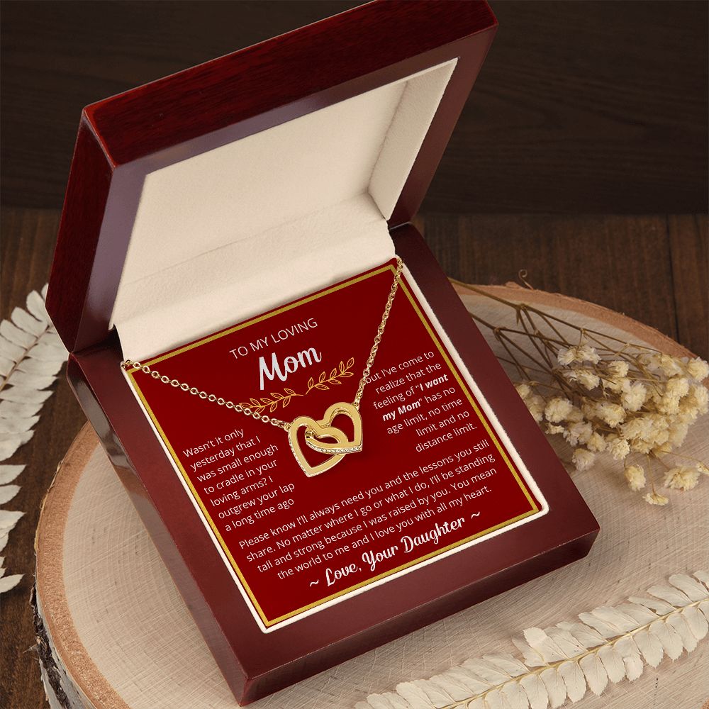You Mean The World To Me - Interlocking Hearts Necklace For Mom