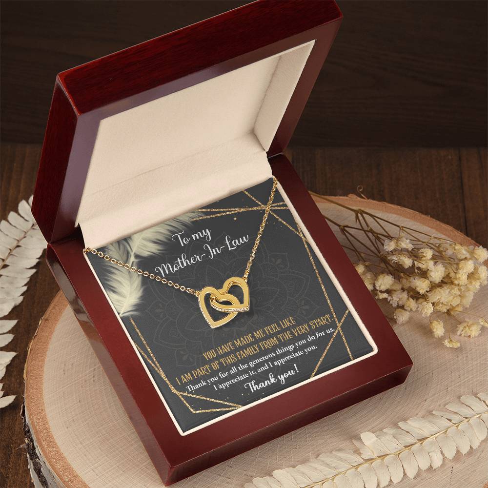 The Generous Things You Do - Interlocking Hearts Necklace For Mother-In-Law