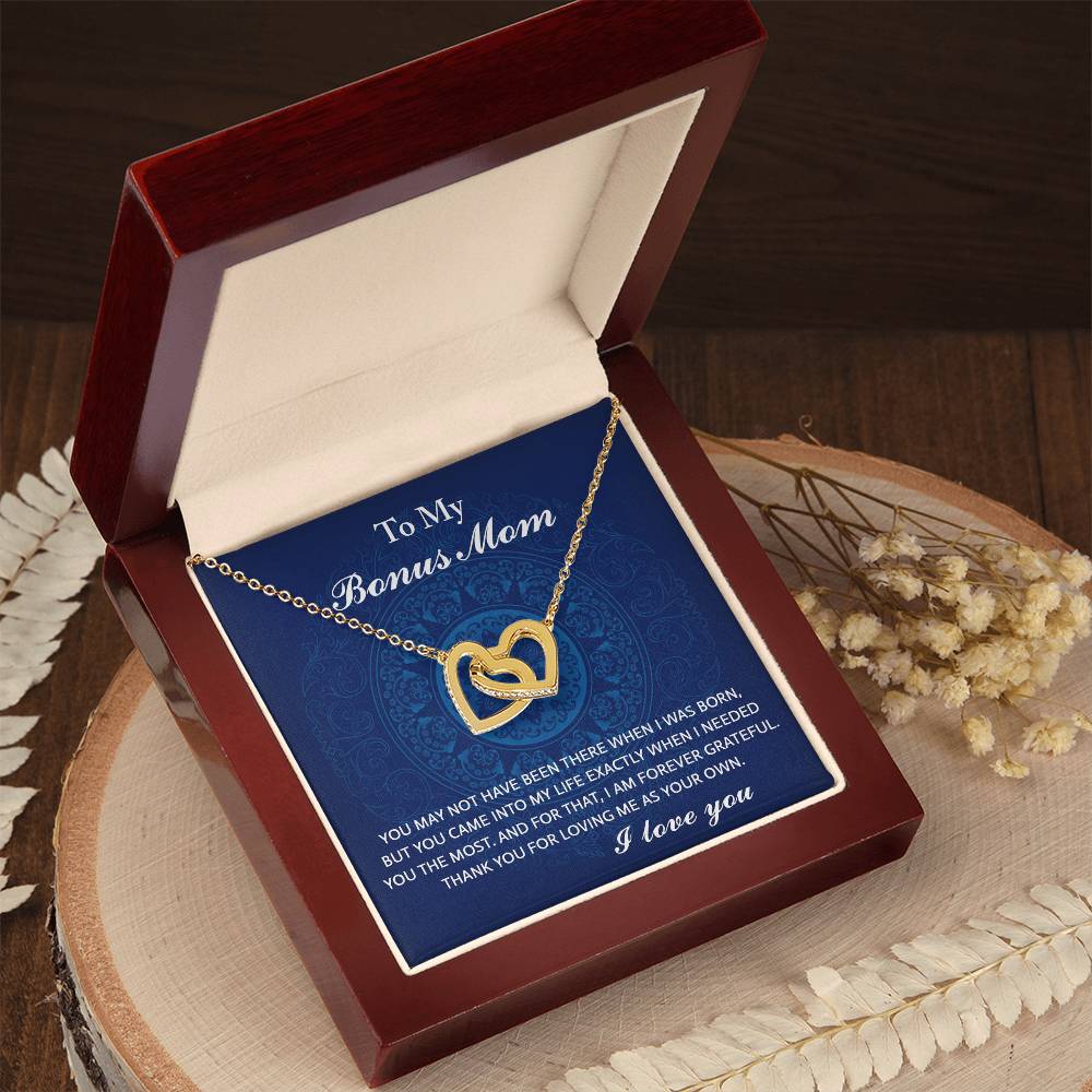 Exactly When I Needed You - Interlocking Hearts Necklace For Bonus Mom