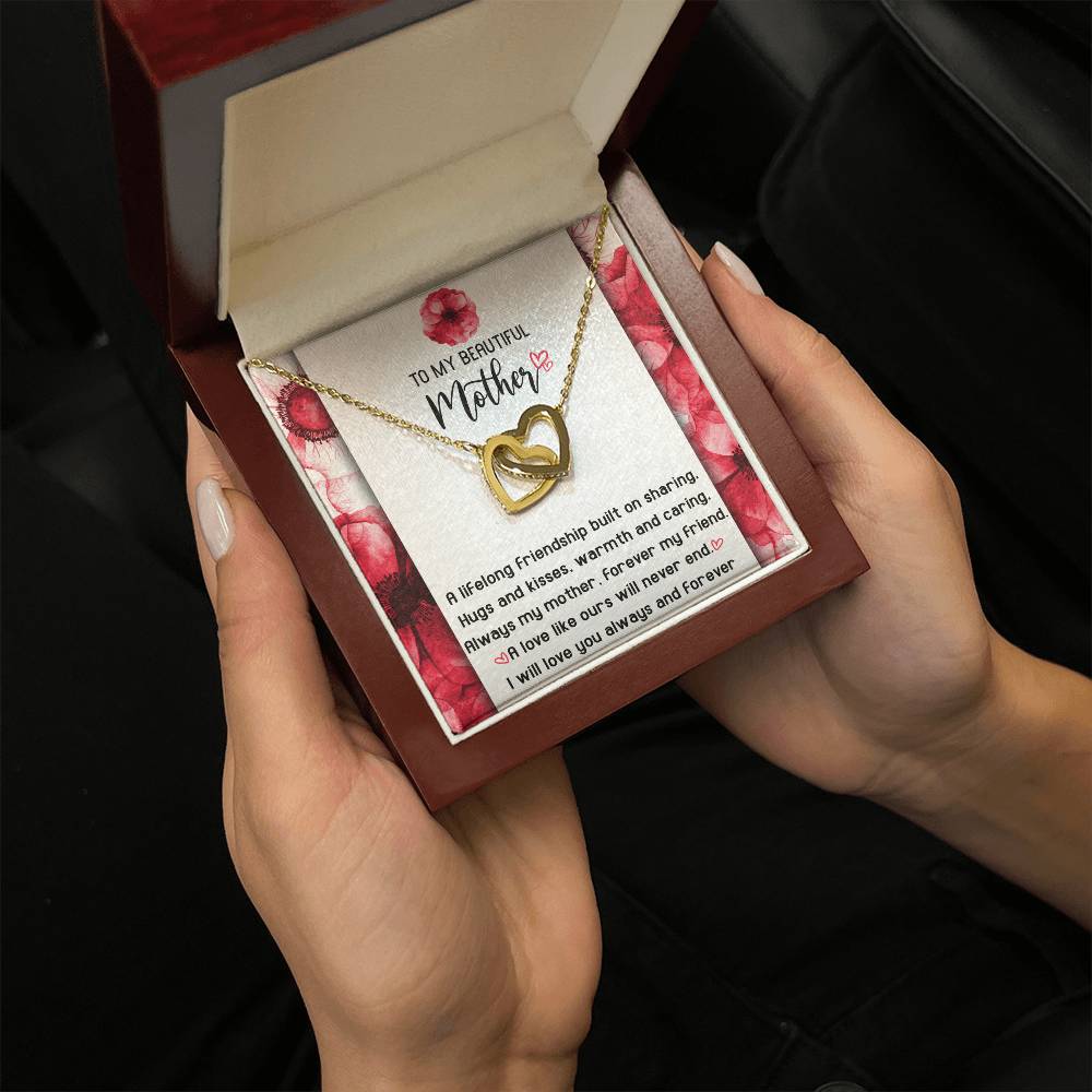 Lifelong Friendship - Interlocking Hearts Necklace For Mom