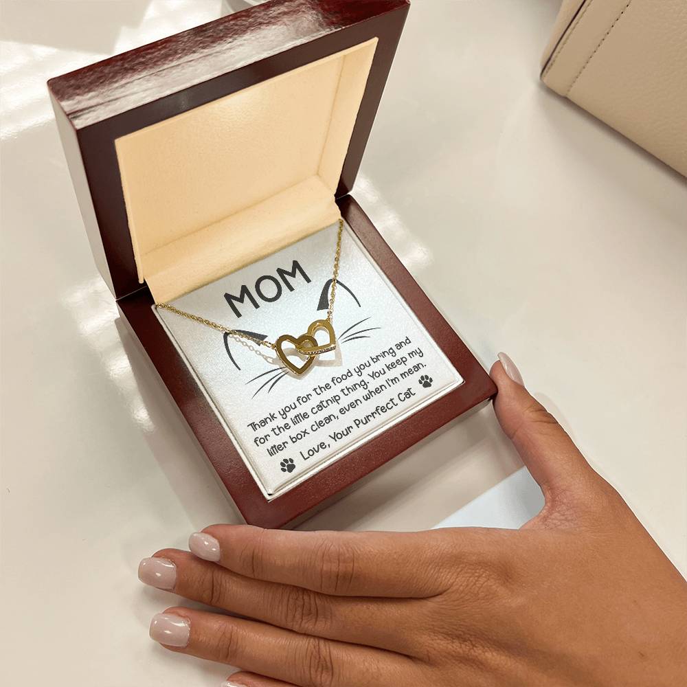 Even When I'm Mean - Interlocking Hearts Necklace For Cat Mom