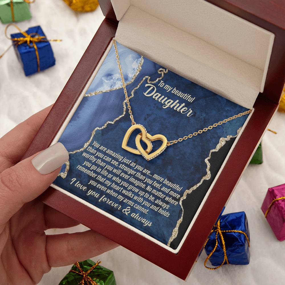 Amazing Just As You Are - Interlocking Hearts Necklace For Daughter