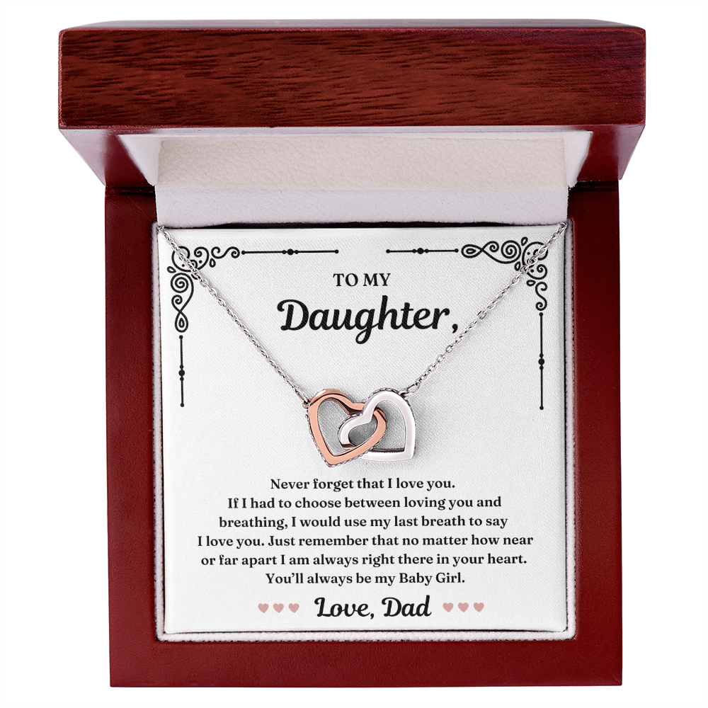 Always My Baby Girl - Interlocking Hearts Necklace For Daughter