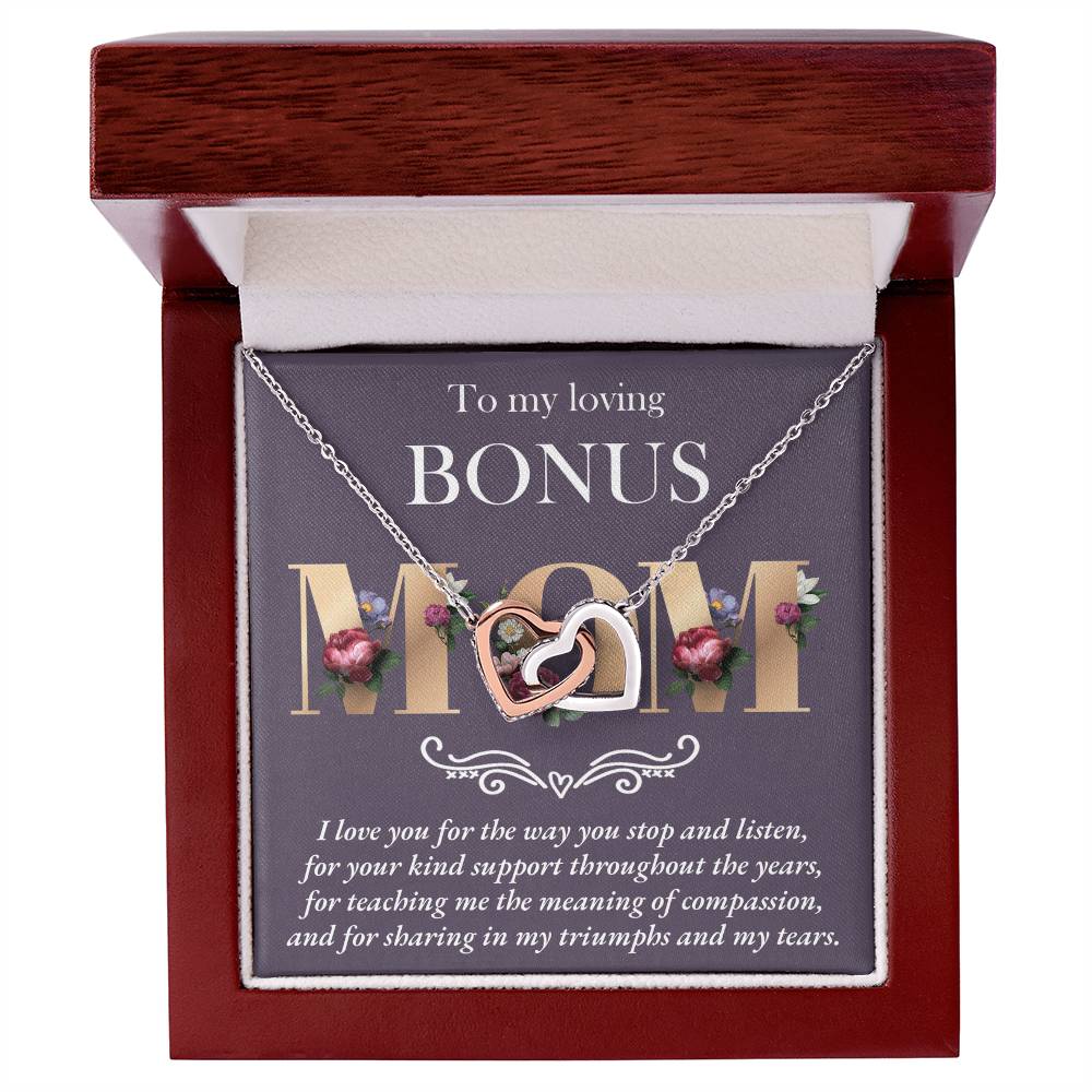 Throughout The Years - Interlocking Hearts Necklace For Bonus Mom