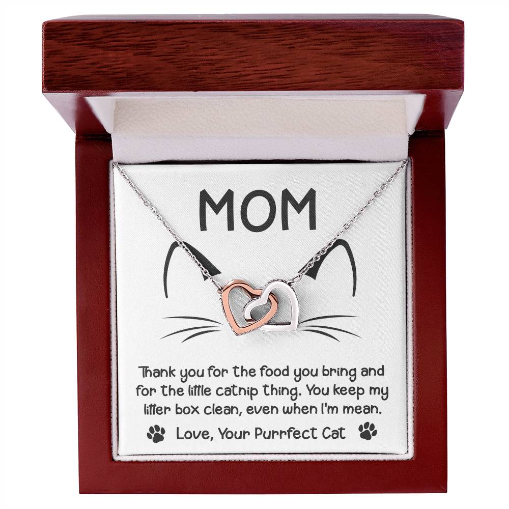 Even When I'm Mean - Interlocking Hearts Necklace For Cat Mom