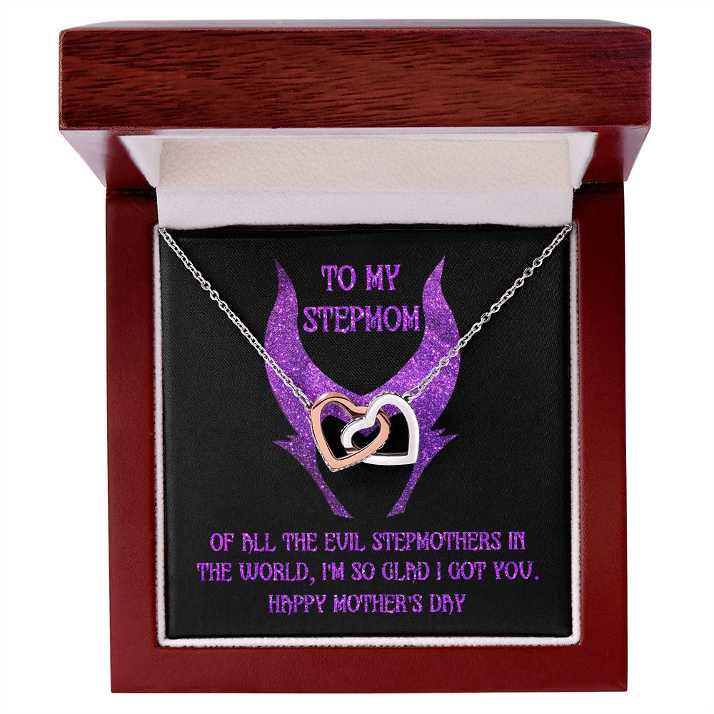 So Glad I Got You - Interlocking Hearts Necklace For Bonus Mom