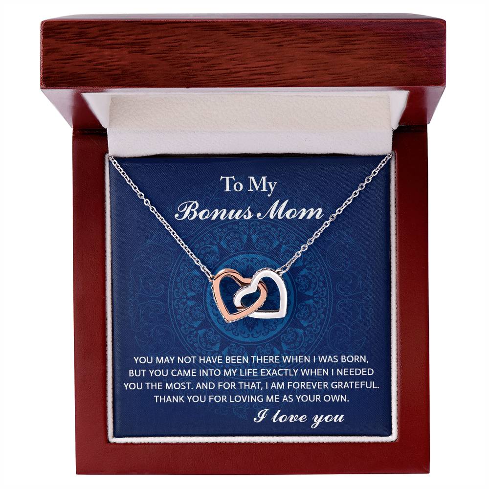 Exactly When I Needed You - Interlocking Hearts Necklace For Bonus Mom