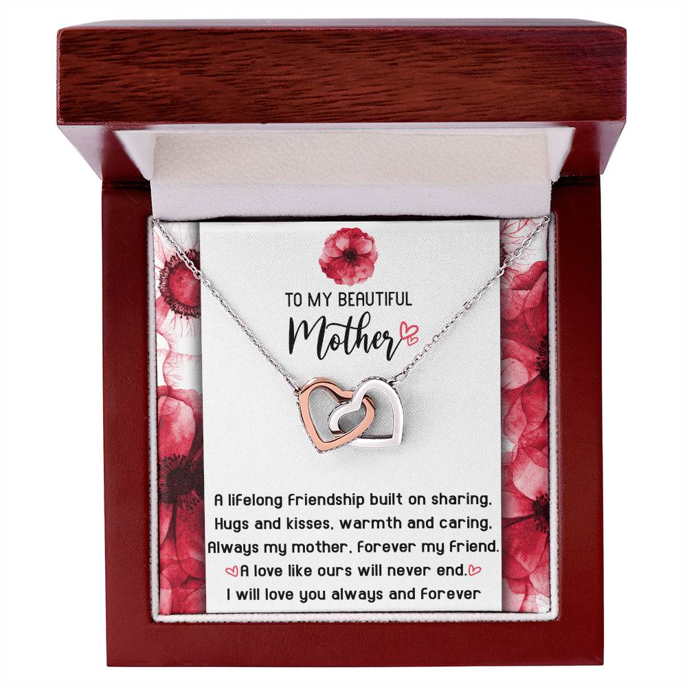 Lifelong Friendship - Interlocking Hearts Necklace For Mom