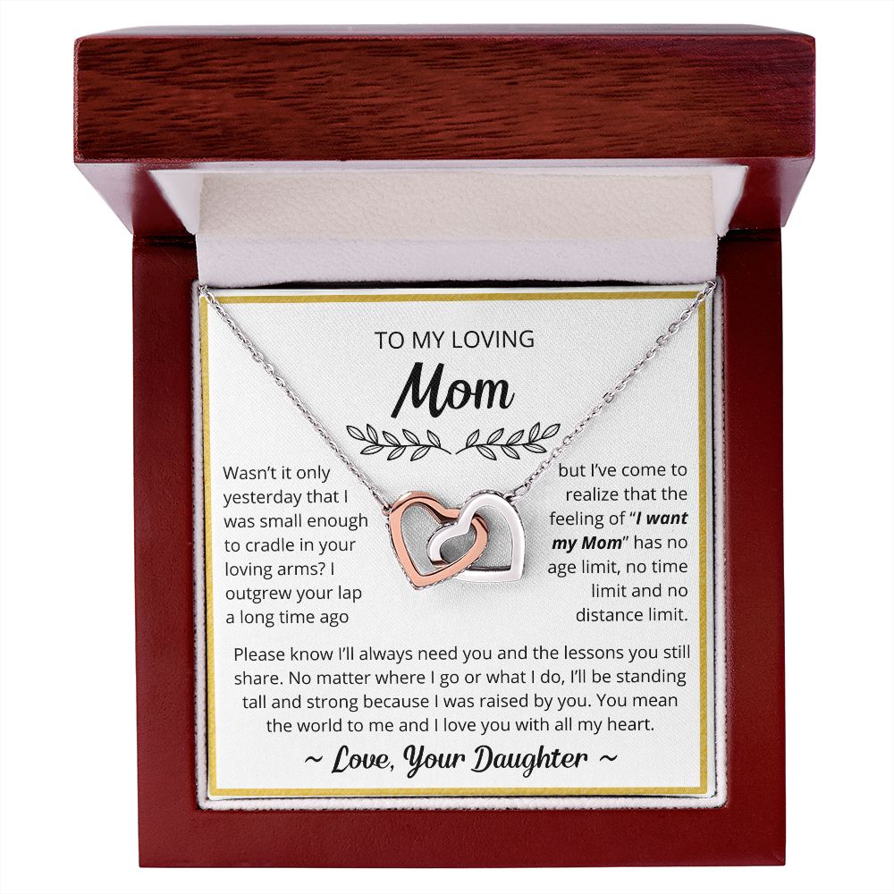 You Mean The World To Me - Interlocking Hearts Necklace For Mom