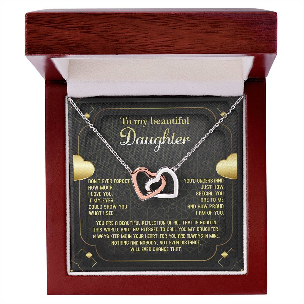 Beautiful Reflection - Interlocking Hearts Necklace For Daughter
