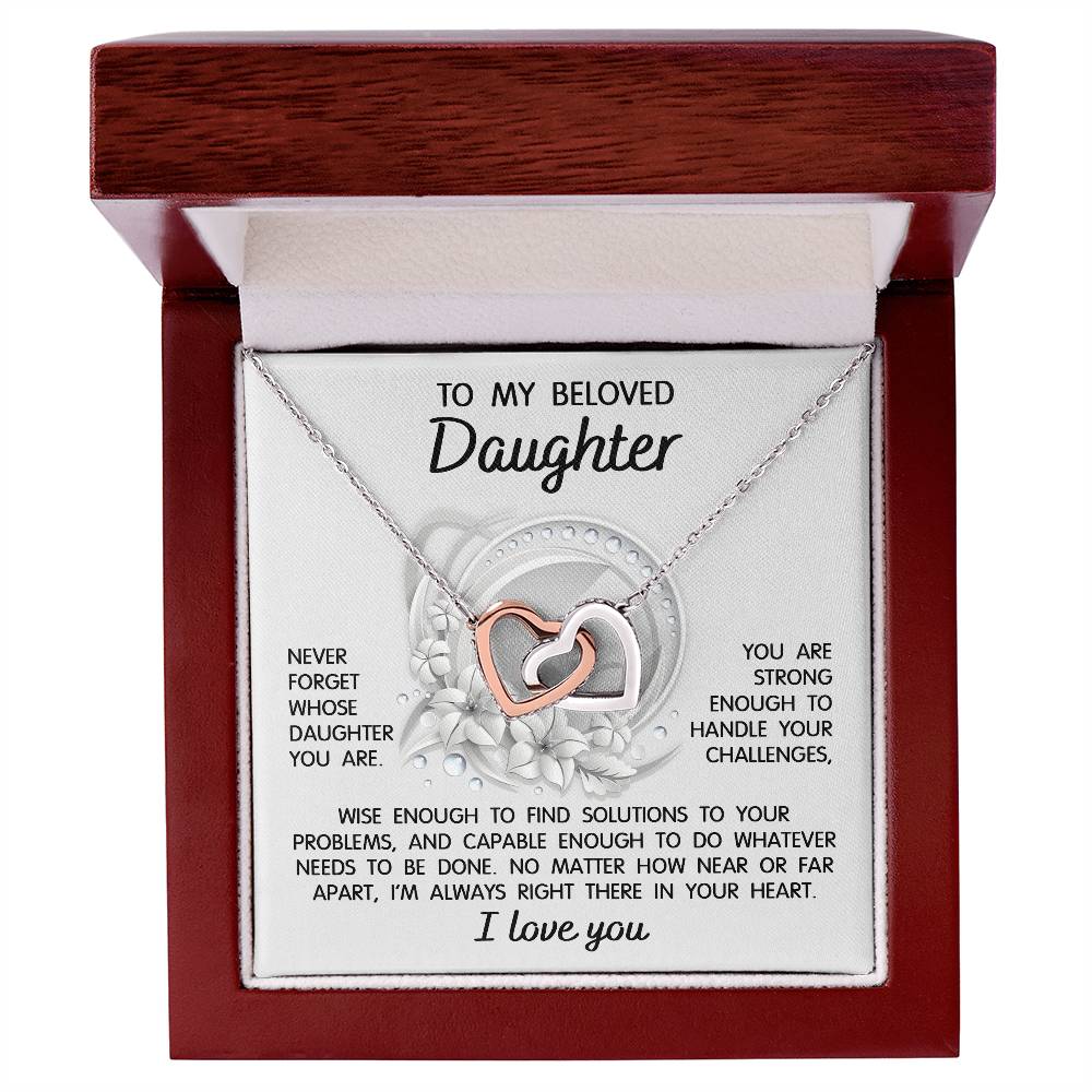 Always Right There - Interlocking Hearts Necklace For Daughter