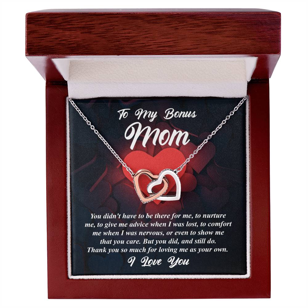 For Loving Me As Your Own - Interlocking Hearts Necklace For Bonus Mom