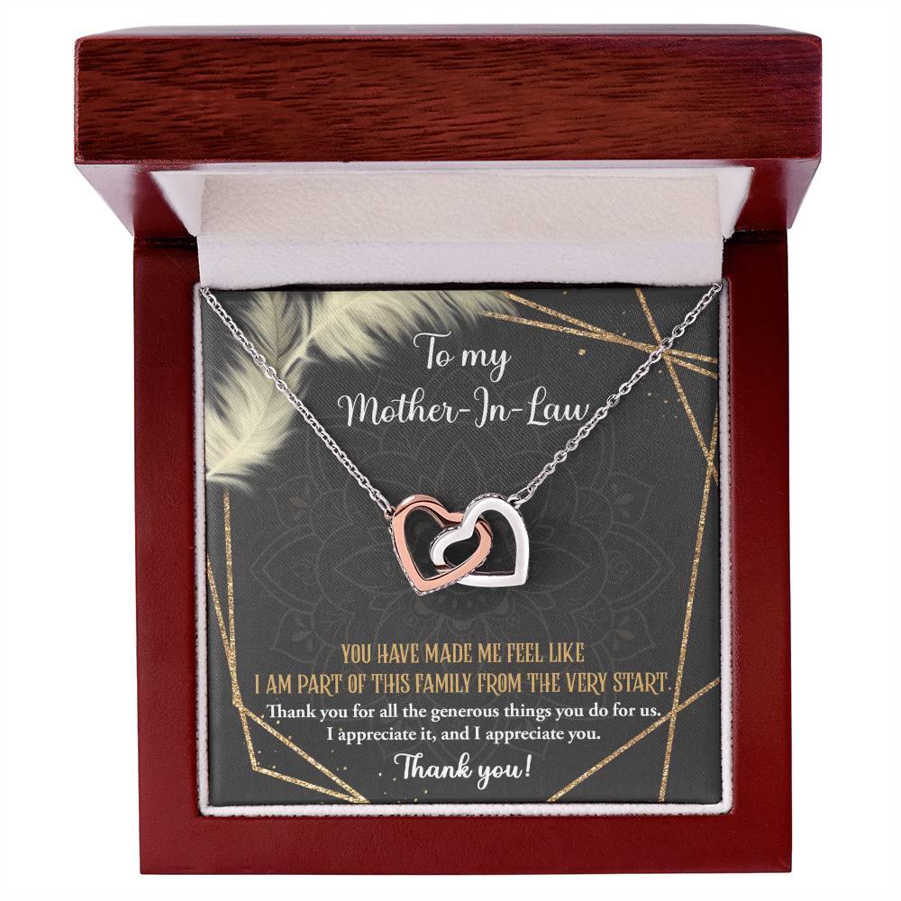 The Generous Things You Do - Interlocking Hearts Necklace For Mother-In-Law