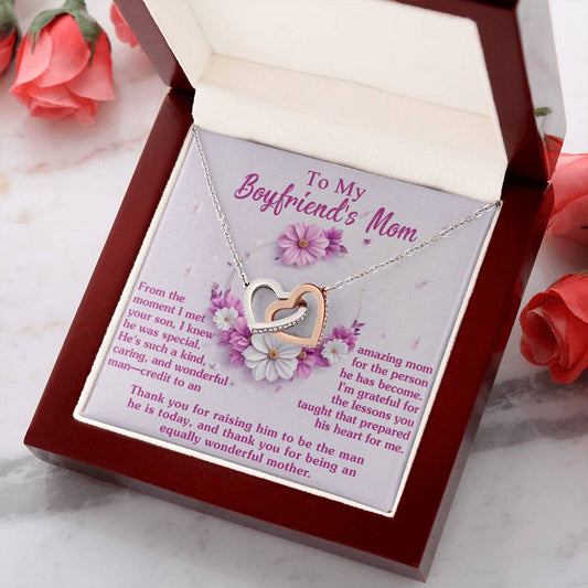 Wonderful Mother - Interlocking Hearts Necklace For Boyfriend's Mom