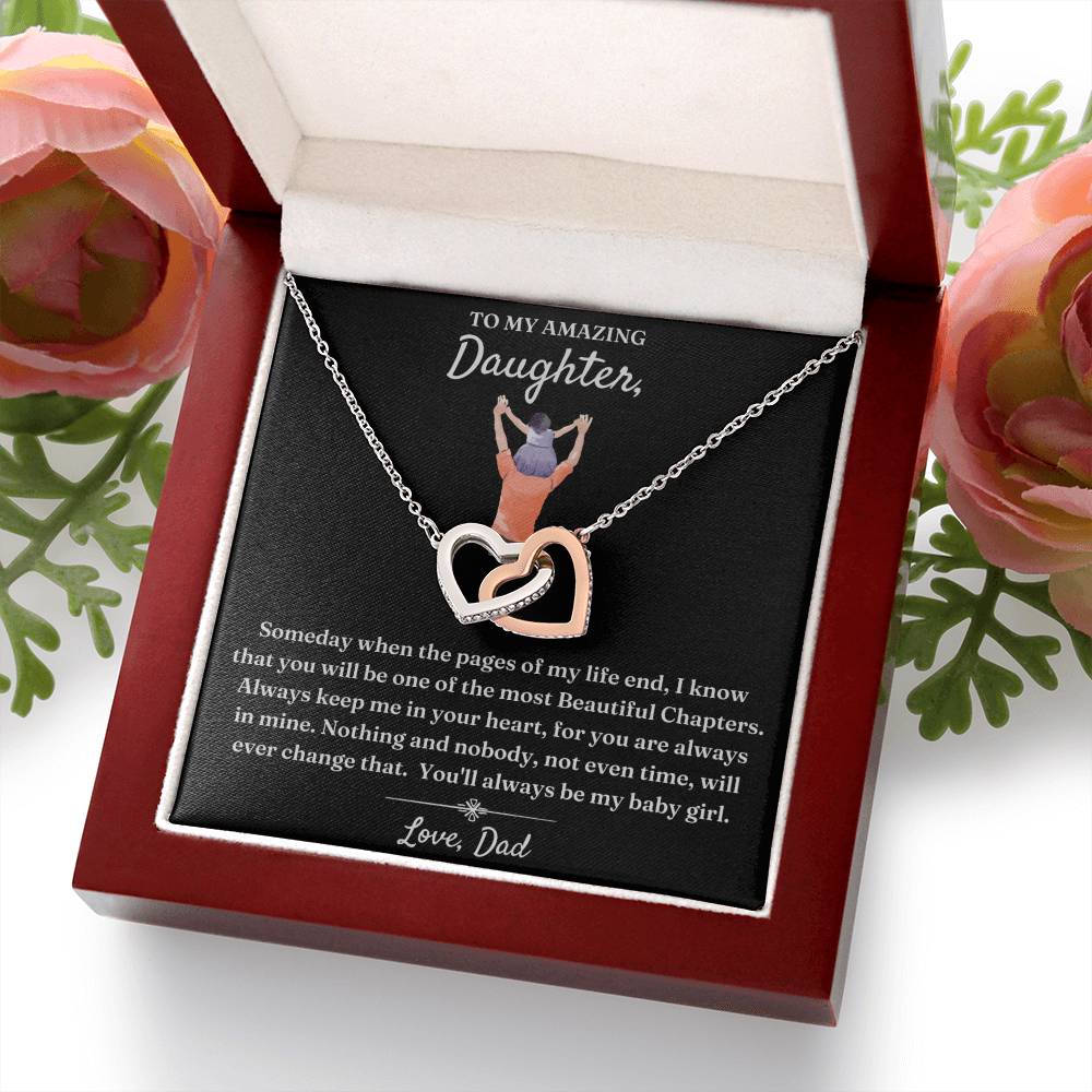 Not Even Time Will Change That - Interlocking Hearts Necklace For Daughter
