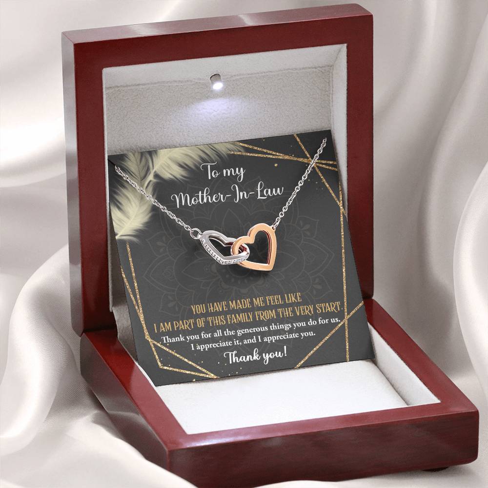 The Generous Things You Do - Interlocking Hearts Necklace For Mother-In-Law