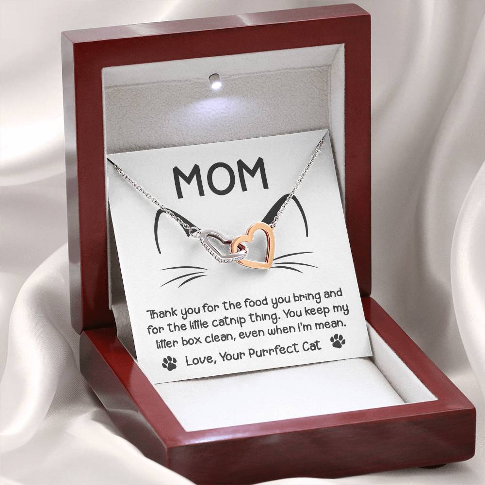 Even When I'm Mean - Interlocking Hearts Necklace For Cat Mom