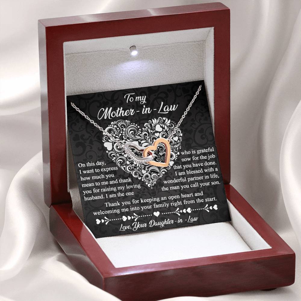 An Open Heart - Interlocking Hearts Necklace For Mother-In-Law