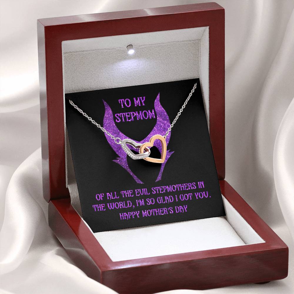 So Glad I Got You - Interlocking Hearts Necklace For Bonus Mom