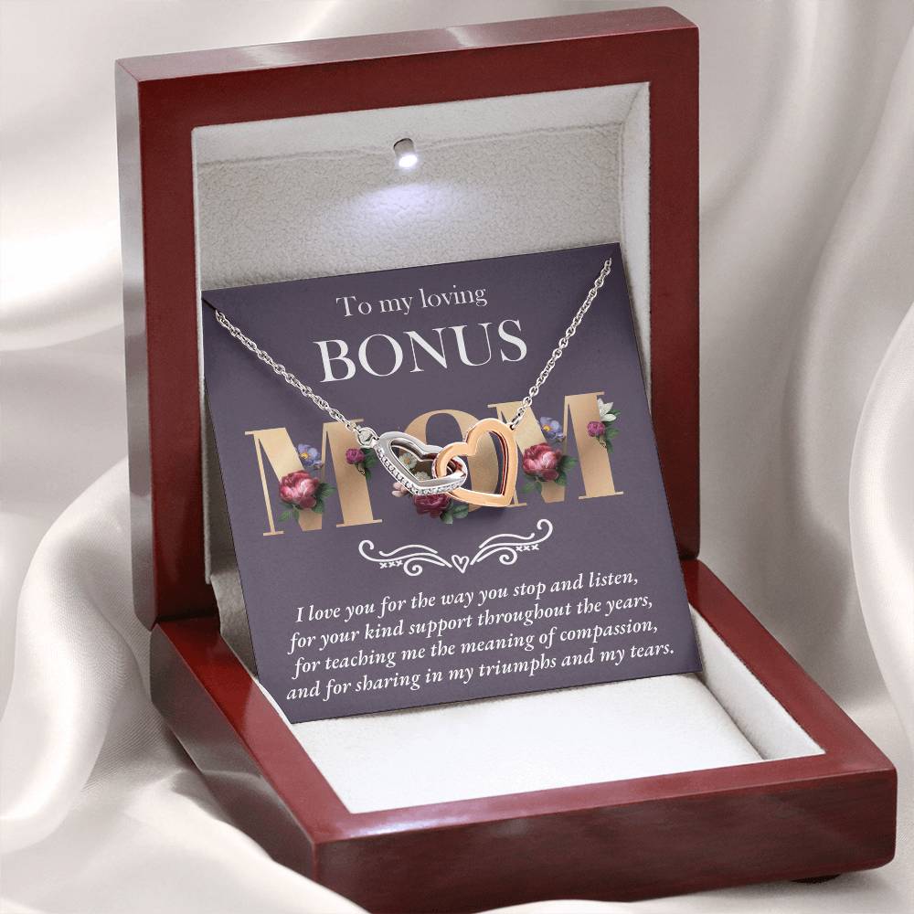 Throughout The Years - Interlocking Hearts Necklace For Bonus Mom