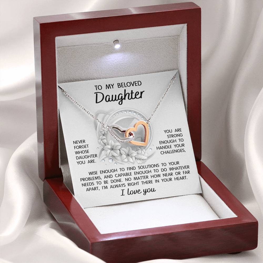 Always Right There - Interlocking Hearts Necklace For Daughter