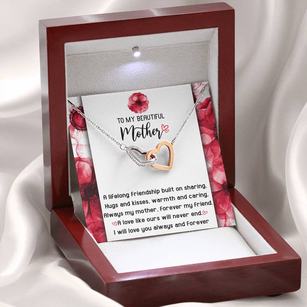 Lifelong Friendship - Interlocking Hearts Necklace For Mom