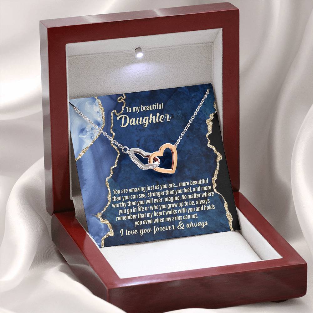 Amazing Just As You Are - Interlocking Hearts Necklace For Daughter