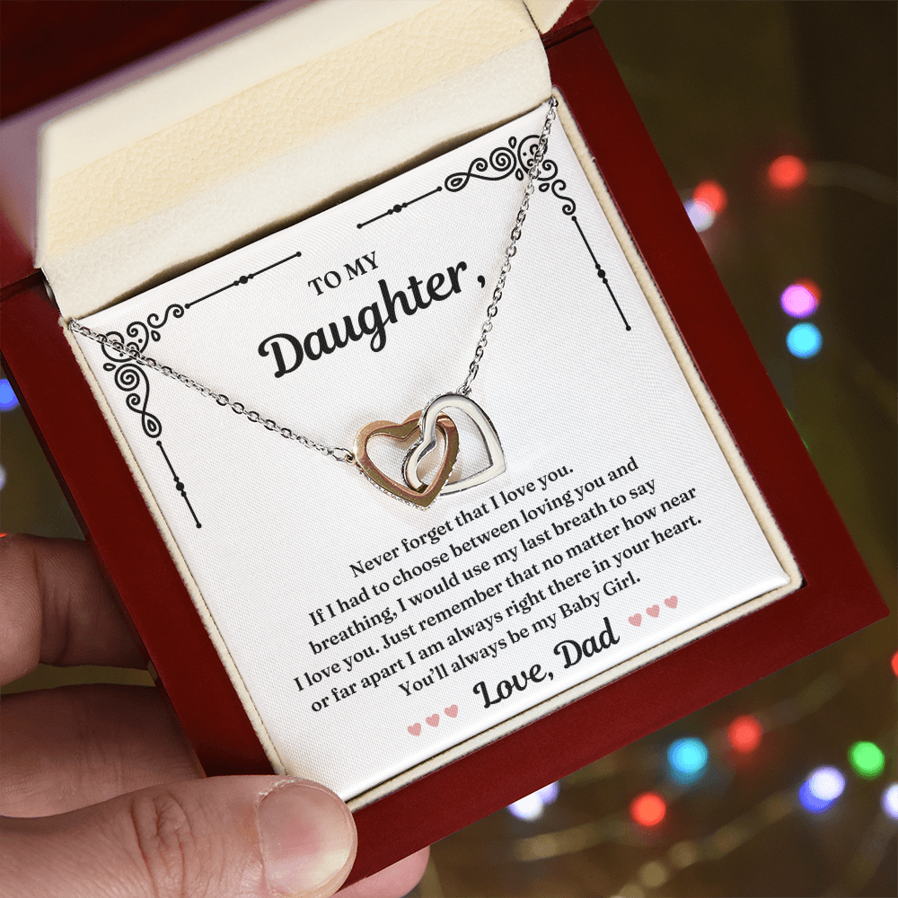 Always My Baby Girl - Interlocking Hearts Necklace For Daughter