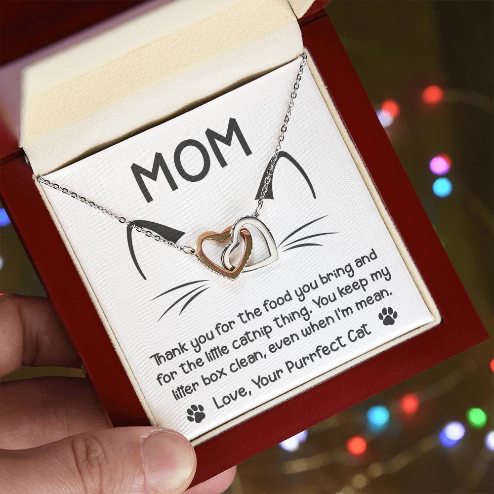 Even When I'm Mean - Interlocking Hearts Necklace For Cat Mom