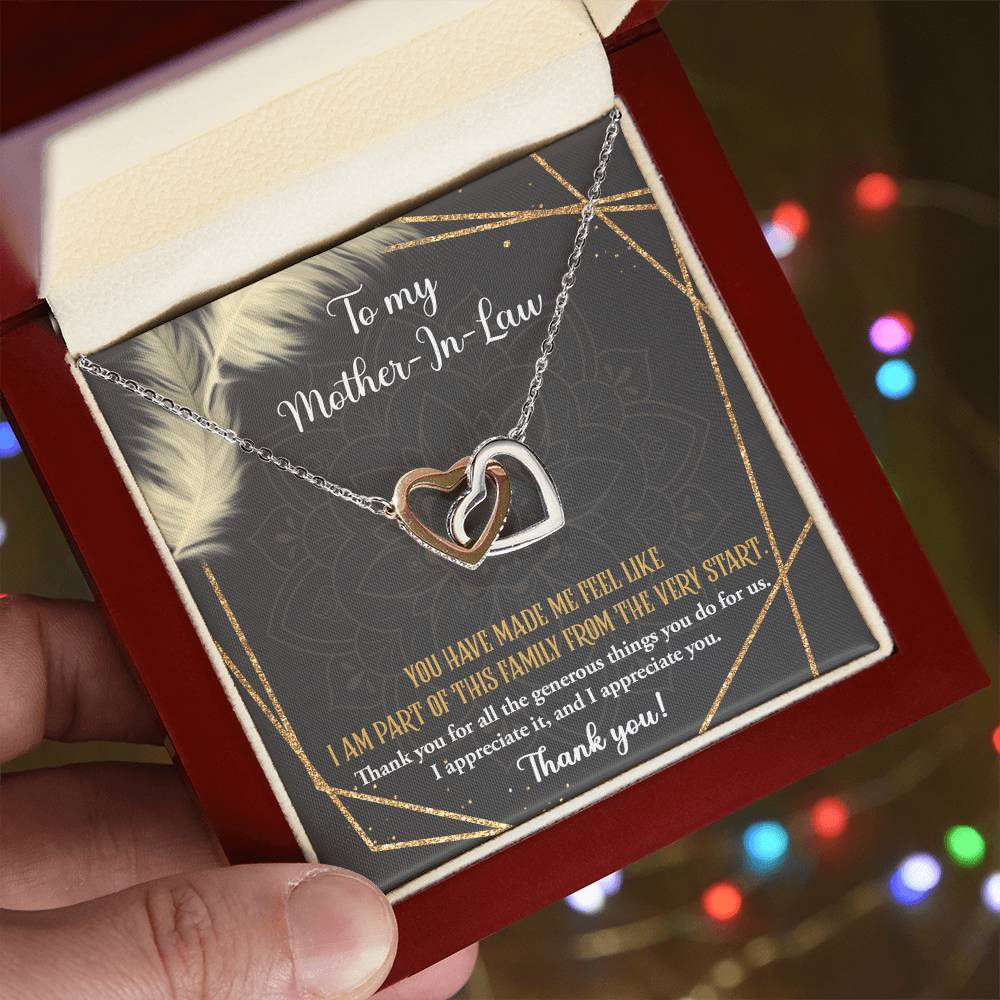 The Generous Things You Do - Interlocking Hearts Necklace For Mother-In-Law