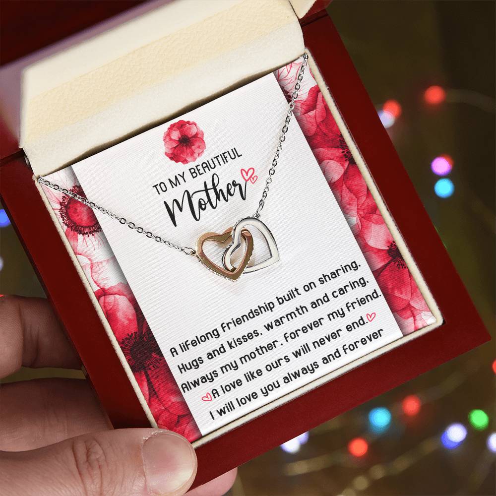 Lifelong Friendship - Interlocking Hearts Necklace For Mom