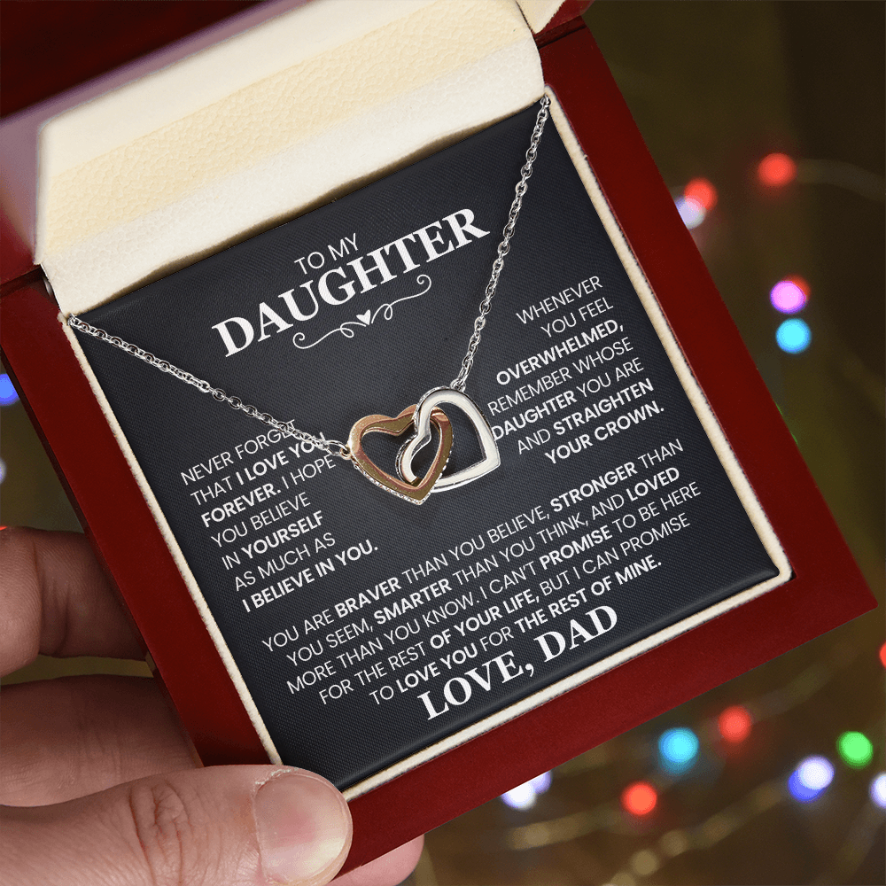 Unconditional Love Interlocking Hearts Necklace β A Timeless Gift of Love from Dad