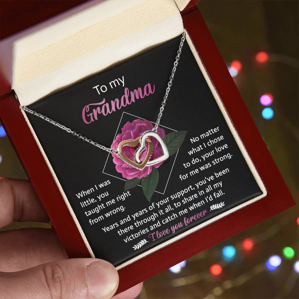 Your Love For Me - Interlocking Hearts Necklace For Grandma