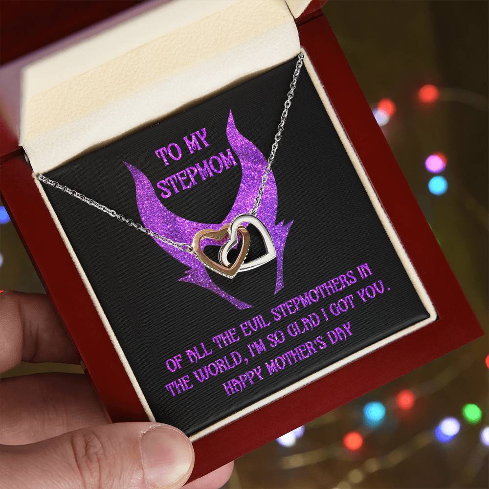 So Glad I Got You - Interlocking Hearts Necklace For Bonus Mom