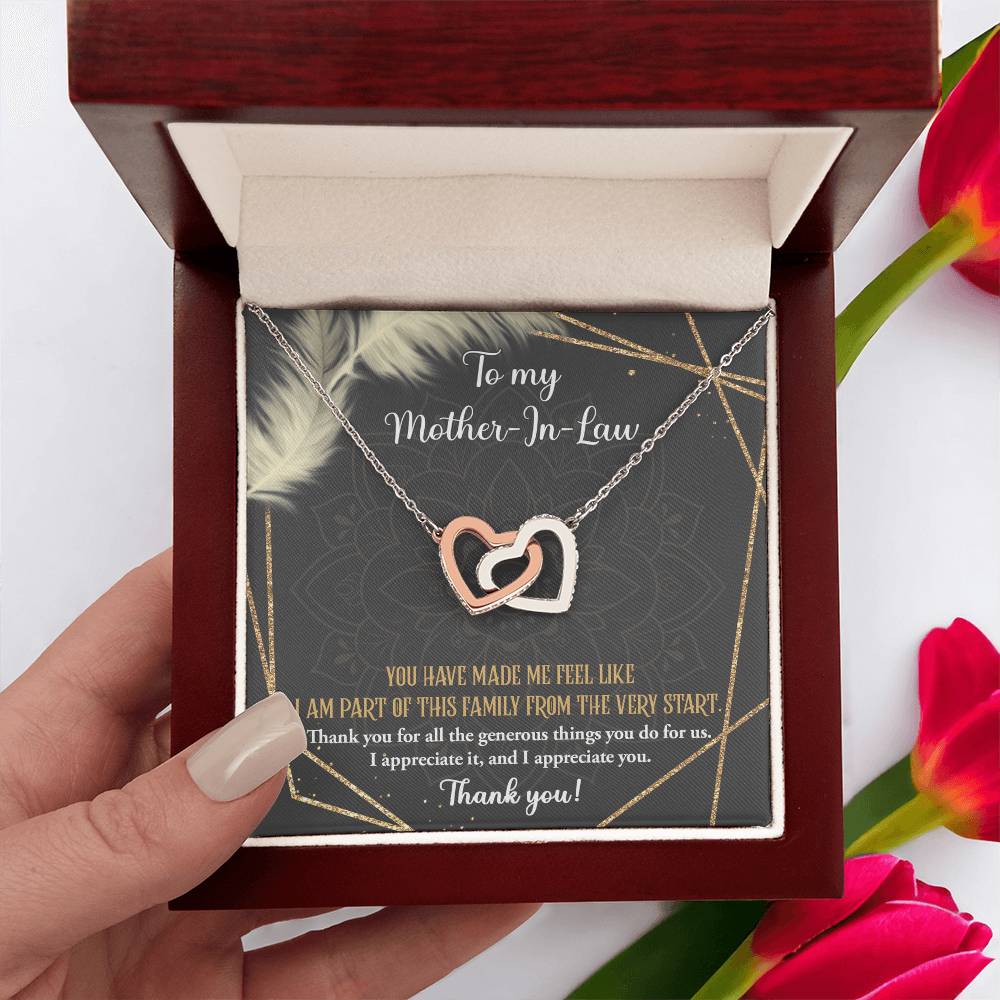 The Generous Things You Do - Interlocking Hearts Necklace For Mother-In-Law