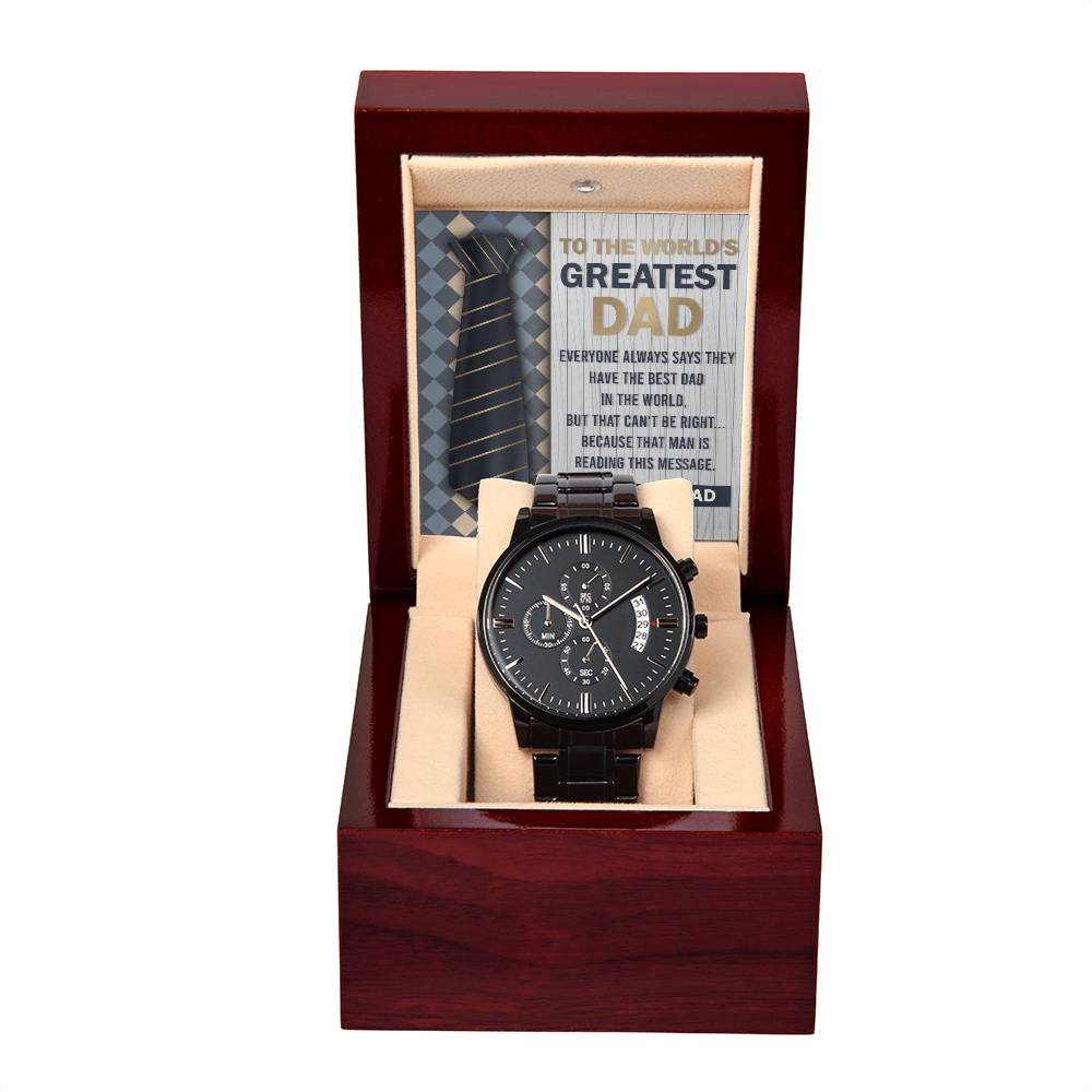 The Man Reading This Message - Black Chronograph Watch For Dad
