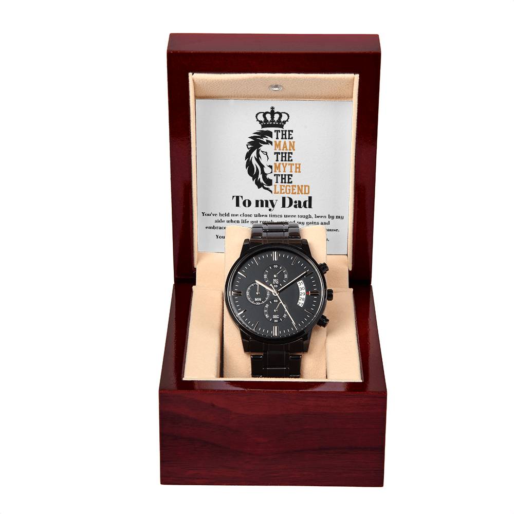 For All You Did - Black Chronograph Watch For Dad