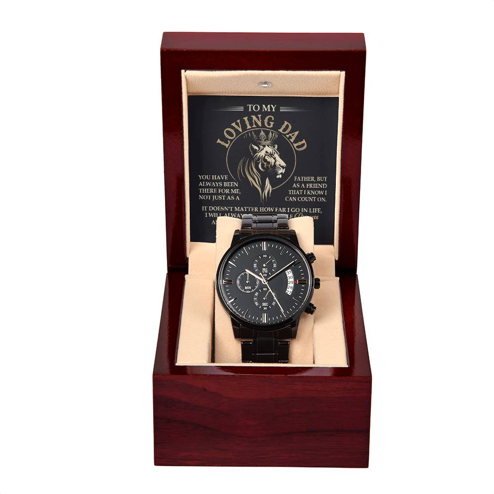Always Your Little Princess - Black Chronograph Watch For Dad