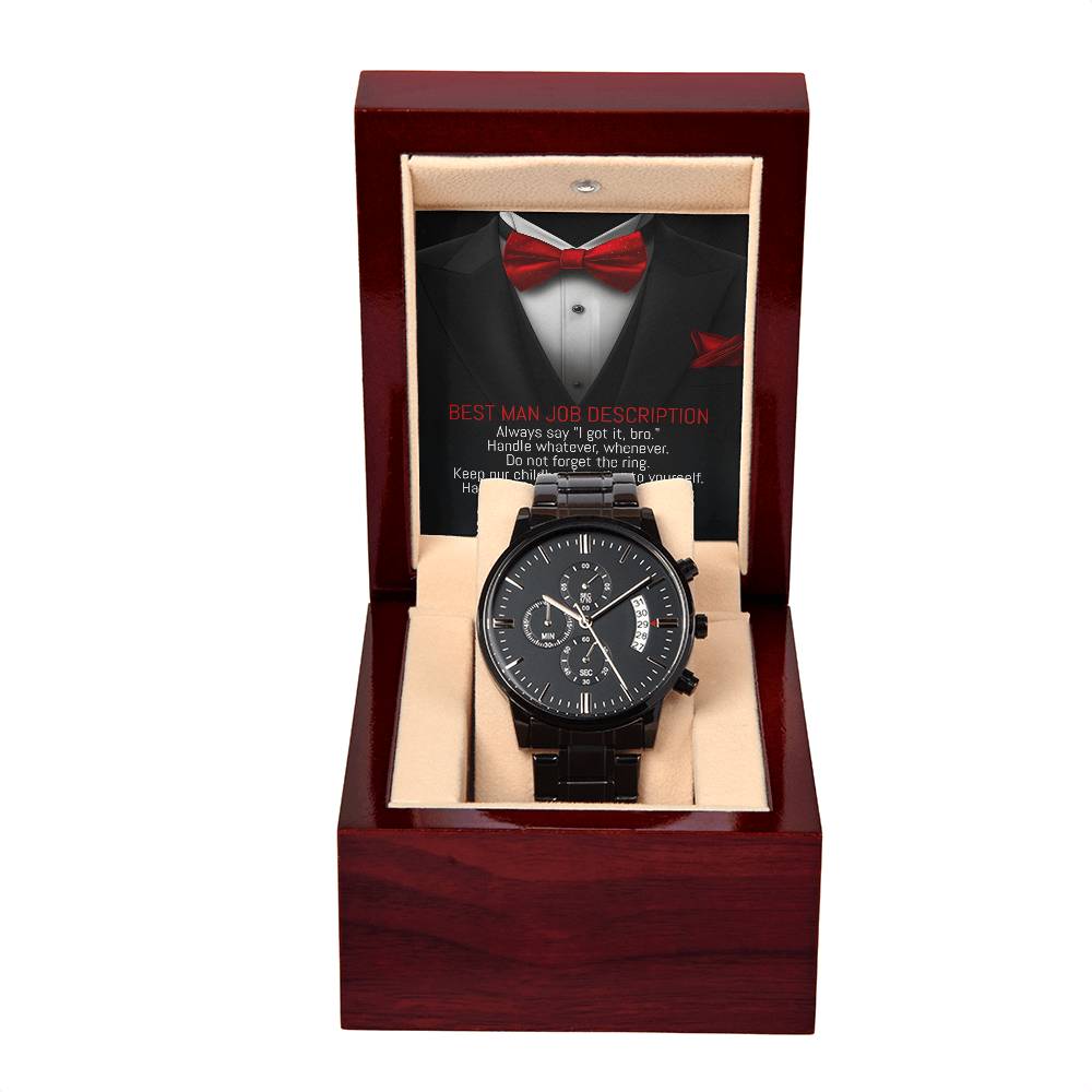 Want The Job? - Black Chronograph Watch For Best Man