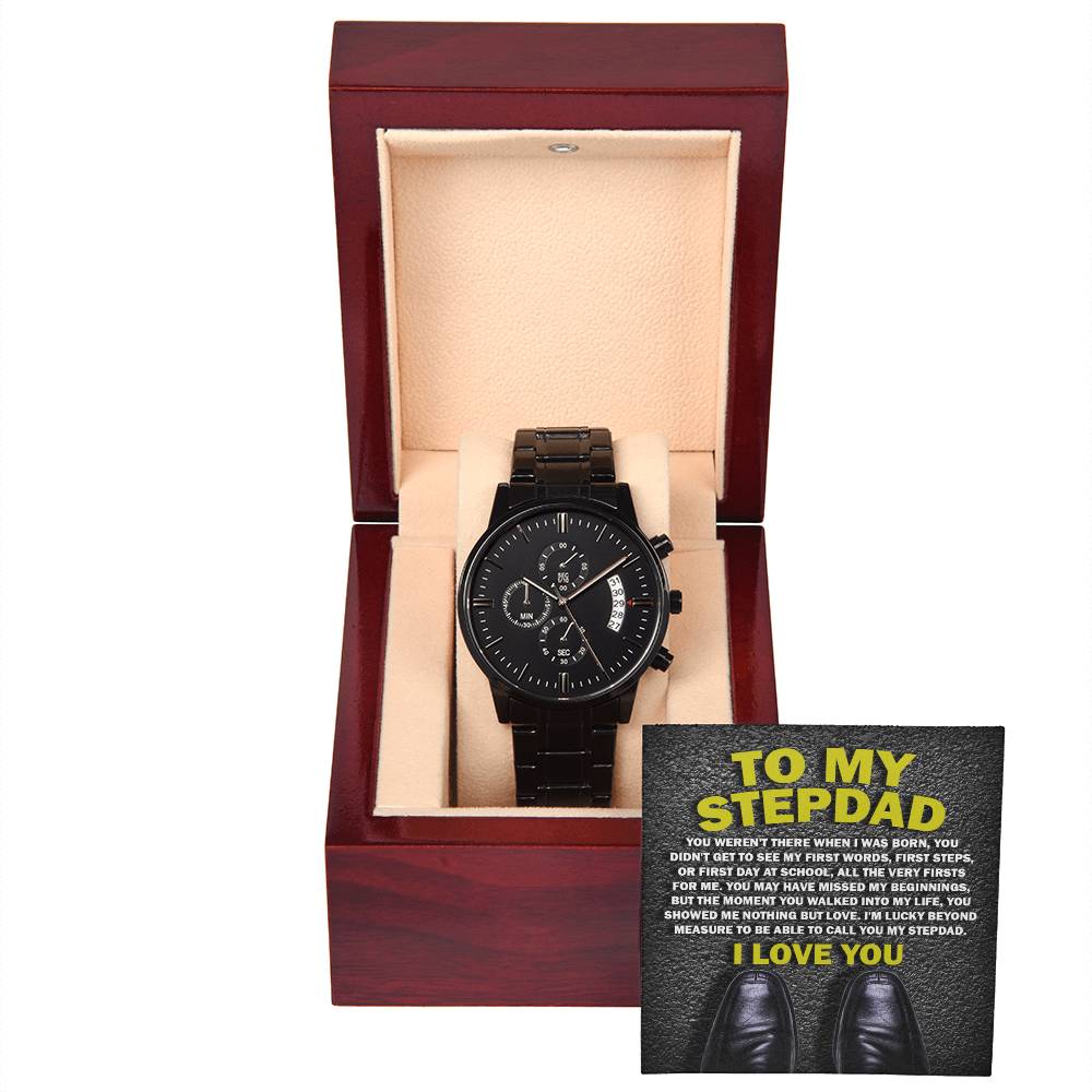 Lucky Beyond Measure - Black Chronograph Watch For Stepdad