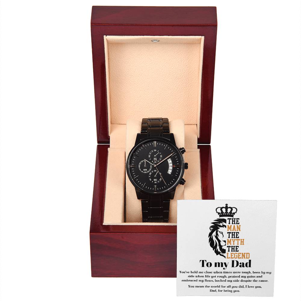 For All You Did - Black Chronograph Watch For Dad