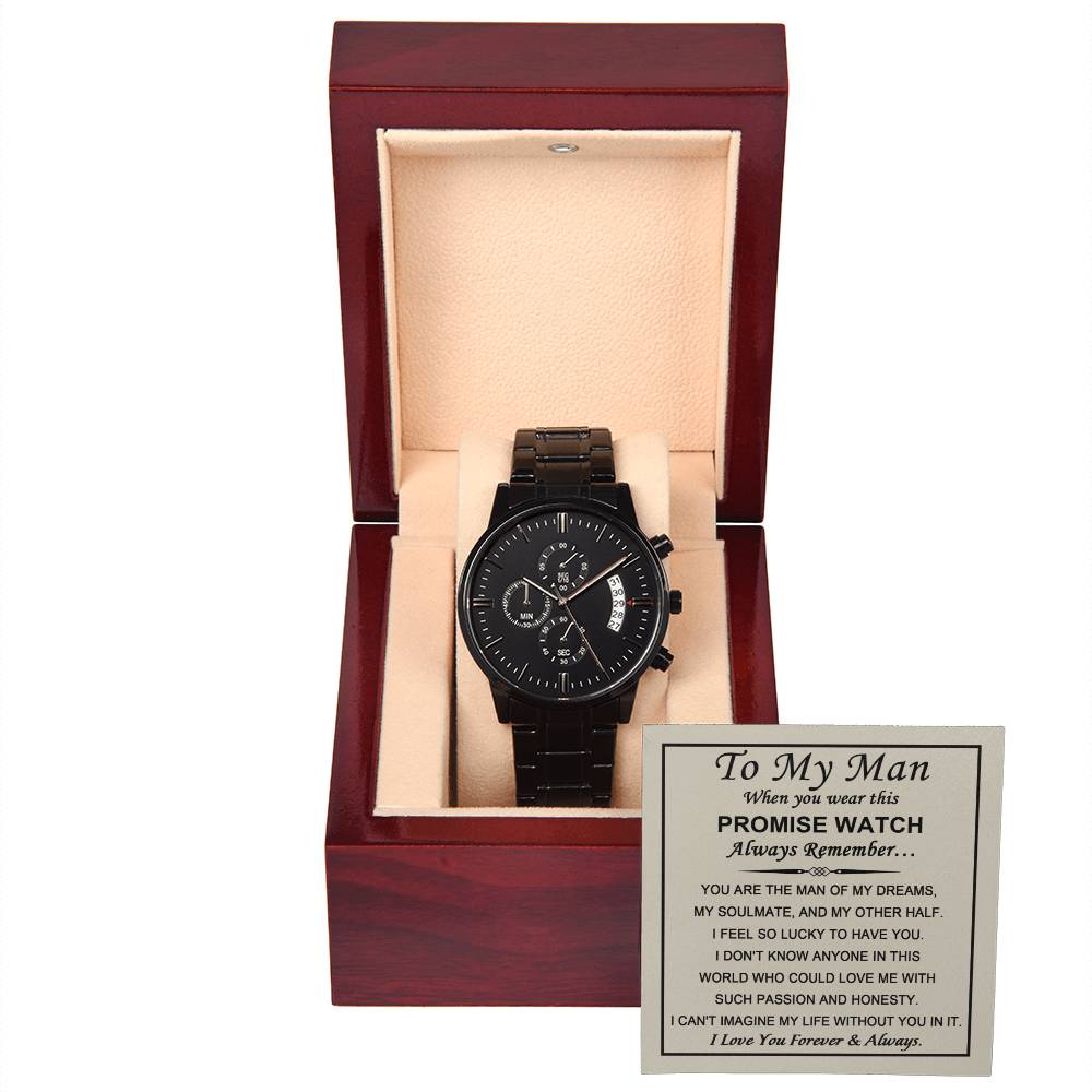 Promise Watch - Black Chronograph Watch For My Man