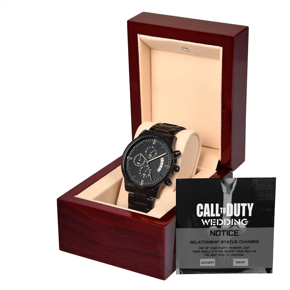 Accept Your Role - Black Chronograph Watch For Best Man