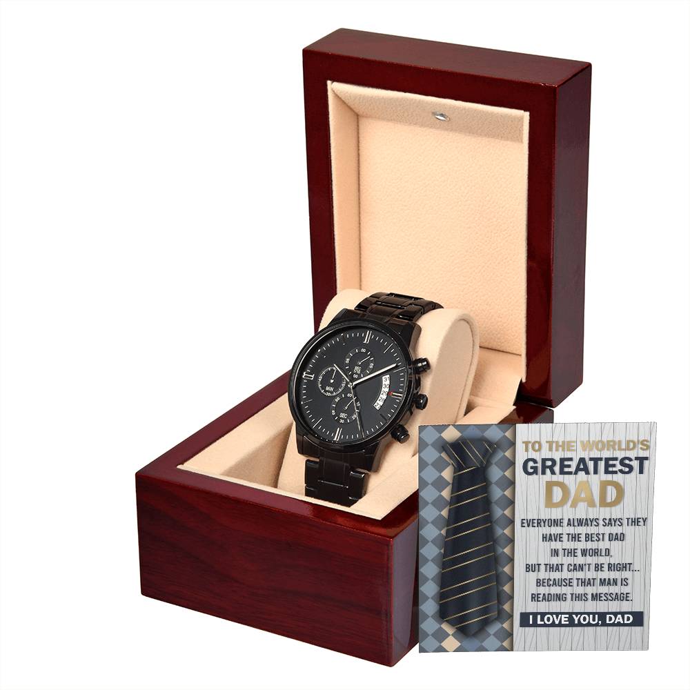 The Man Reading This Message - Black Chronograph Watch For Dad